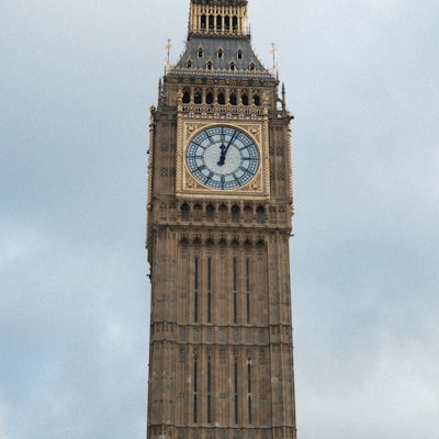Big Ben under a grey sky